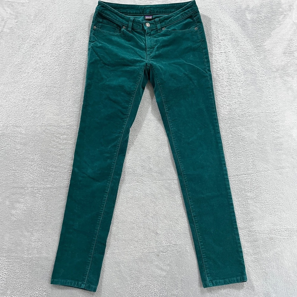 Patagonia Corduroy Pants Womens 29 Organic Cotton Green Low Rise Stretch Retro